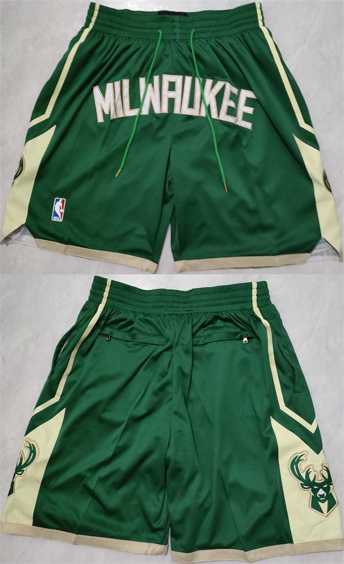 Men%27s Milwaukee Bucks Green Shorts (Run Small)->mlb womens jerseys->MLB Jersey